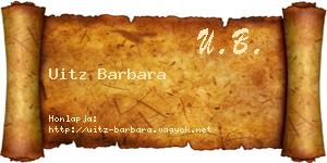 Uitz Barbara névjegykártya